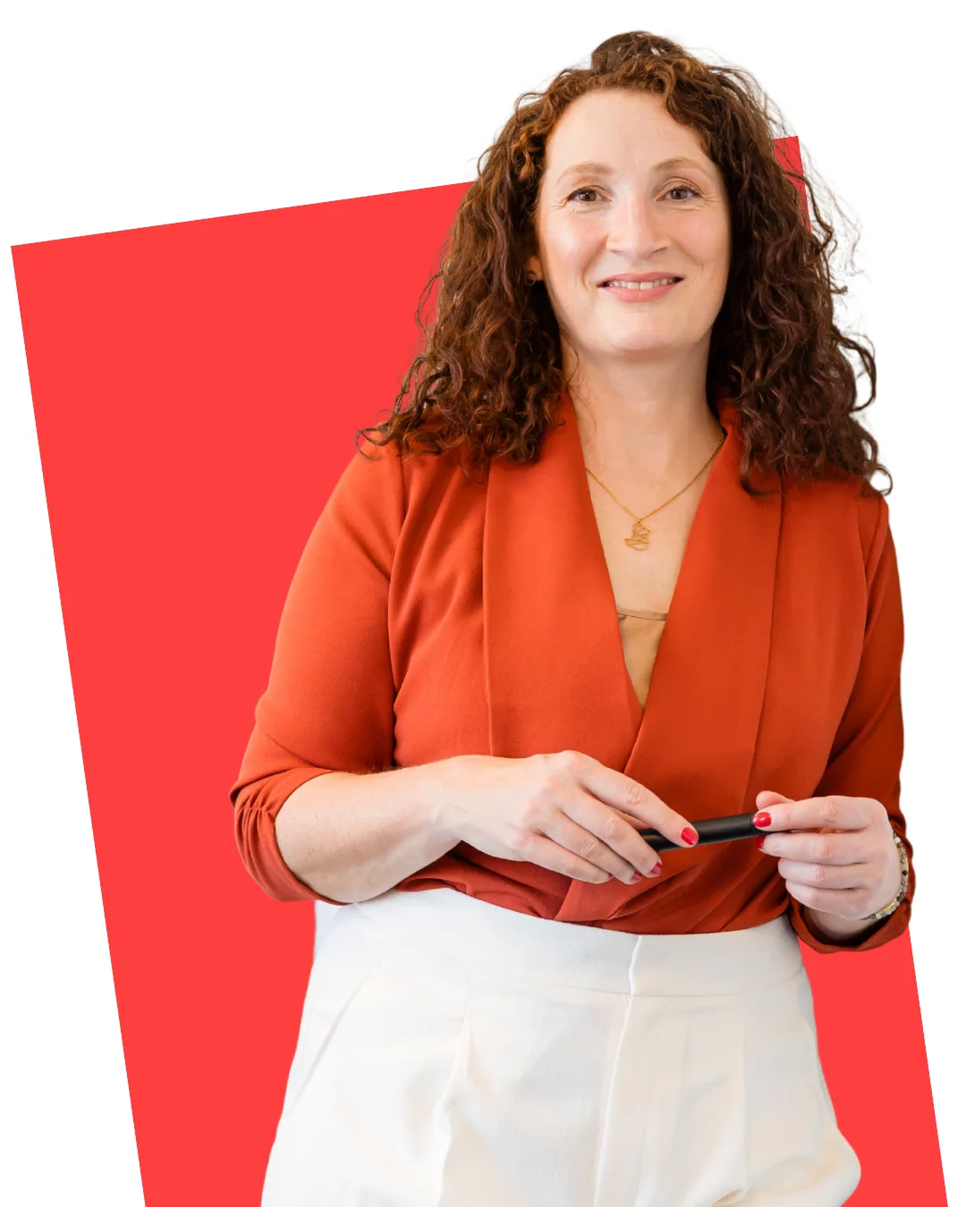 Klarissa Rother mit roter Spielfigur